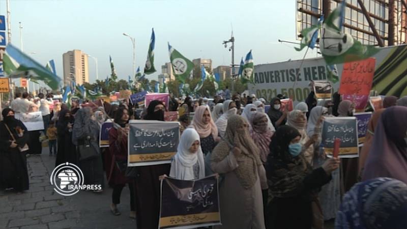 اعتراض زنان پاکستانی به‌ ممنوعیت حجاب در غرب