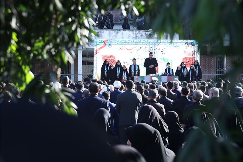 برگزاری آیین تشیع و تدفین شهید گمنام در صداوسیمای گیلان