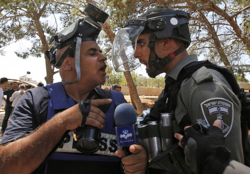 درگیری خبرنگار صداوسیما با سرباز مزدور اسرائیلی